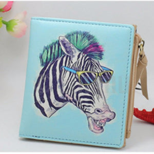 Light Blue Fun Horse Wallet - Enumu