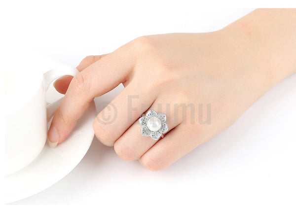 Flower Pearl Ring - Enumu