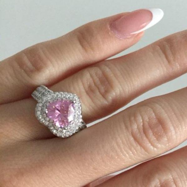 Pink Tourmaline Heart Ring - Enumu