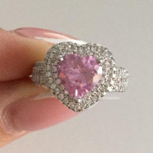 Pink Tourmaline Heart Ring - Enumu