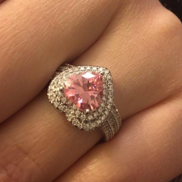 Pink Tourmaline Heart Ring - Enumu