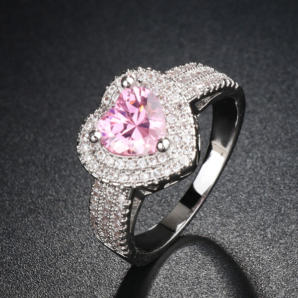 Pink Tourmaline Heart Ring - Enumu
