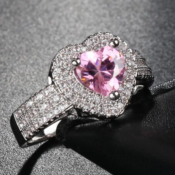 Pink Tourmaline Heart Ring - Enumu