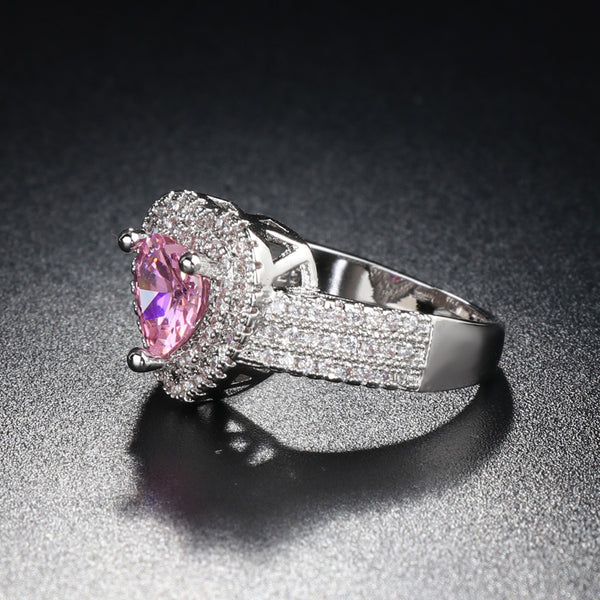 Pink Tourmaline Heart Ring - Enumu