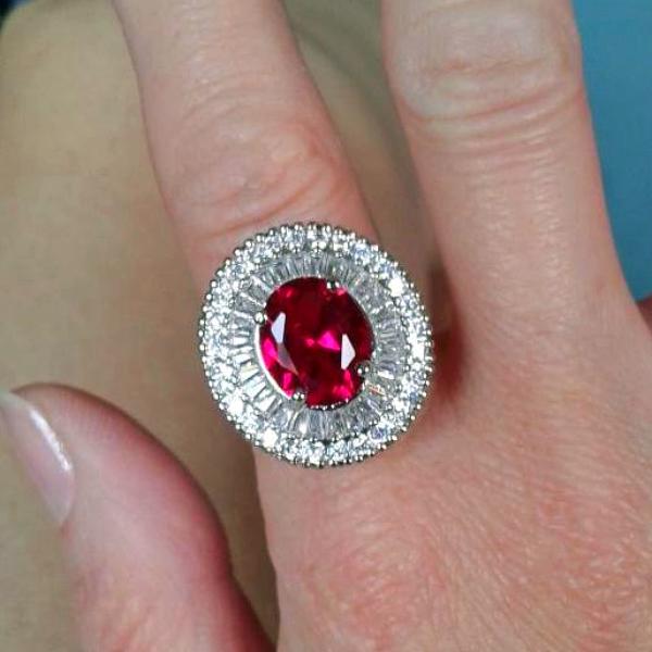Super Big Ruby and CZ Ring - Enumu