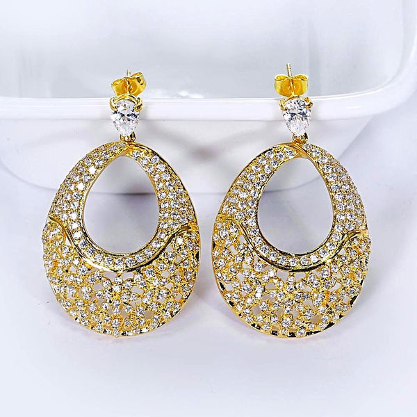 YGP Big CZ Dangle Earrings - Enumu