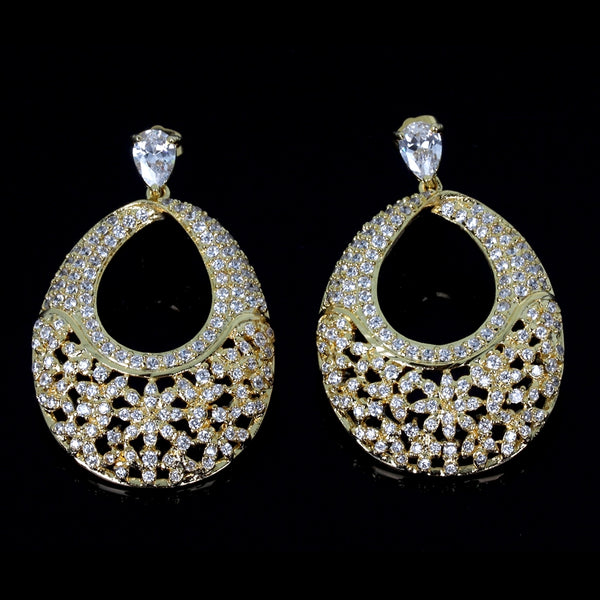 YGP Big CZ Dangle Earrings - Enumu