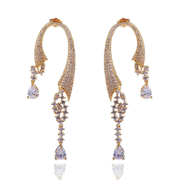 Wedding Zircon Dangle Earrings - Enumu