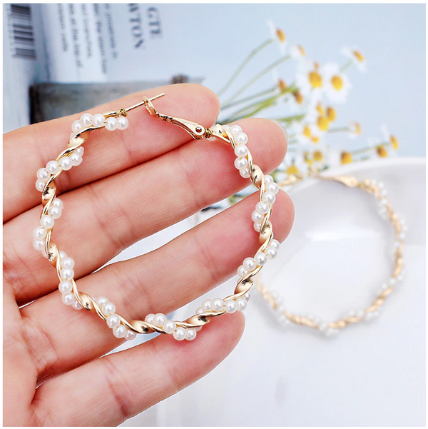 Big Pearl Hoops - Enumu