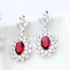 Ruby Drop Earrings - Enumu