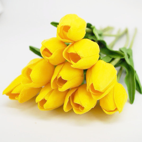 10 Pcs Yellow Tulips Artificial Flowers - Enumu