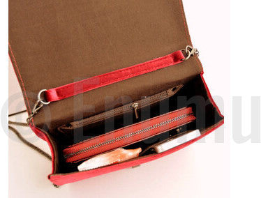 Dark Maroon Suede flap Messenger  bag - Enumu