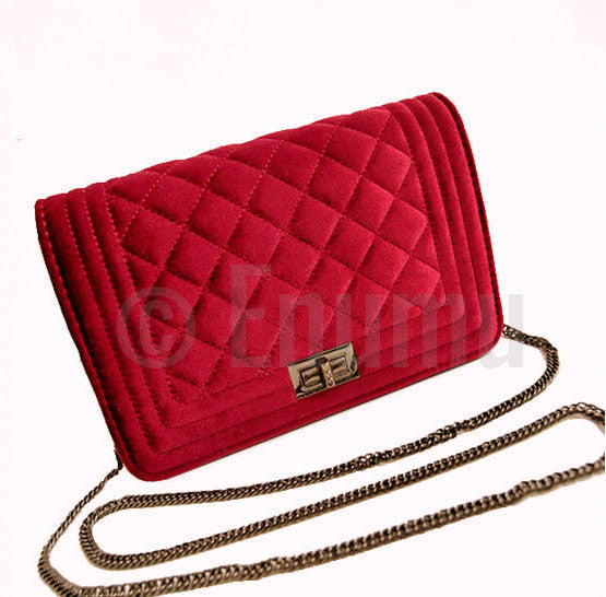 Dark Maroon Suede flap Messenger  bag - Enumu