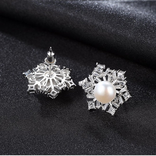 Pure 92.5 Sterling Silver Natural Pearl Studs - Enumu
