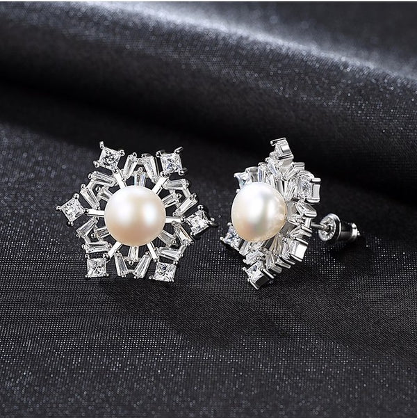 Pure 92.5 Sterling Silver Natural Pearl Studs - Enumu