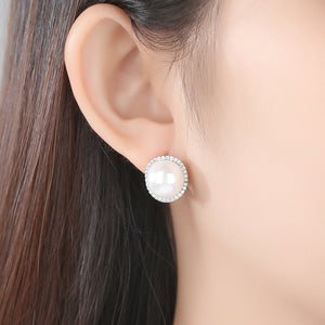 Classic White Pearl Studs - Enumu