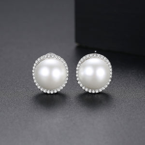Classic White Pearl Studs - Enumu