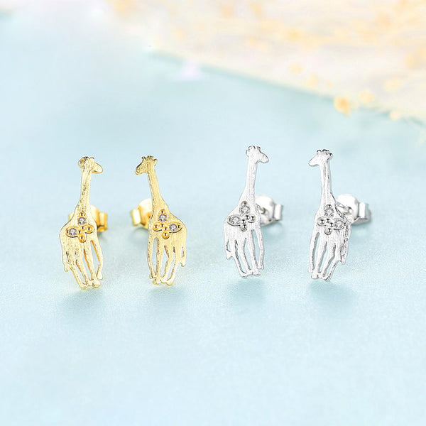 WGP Pure 92.5 Sterling Silver Small Giraffe Studs - Enumu
