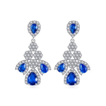 Blue Chandelier Drop Dangle Earrings - Enumu