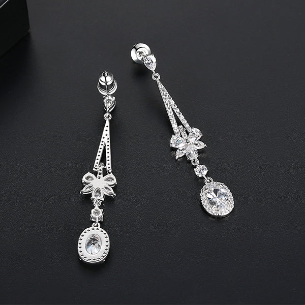 Swiss Zircon Long Dangle Earrings - Enumu