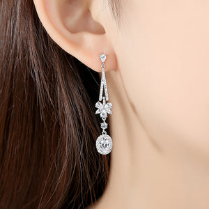 Swiss Zircon Long Dangle Earrings - Enumu