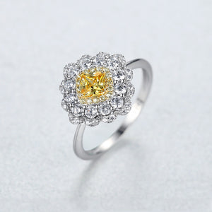 Pure 92.5 Sterling Silver Citrine CZ Ring - Enumu