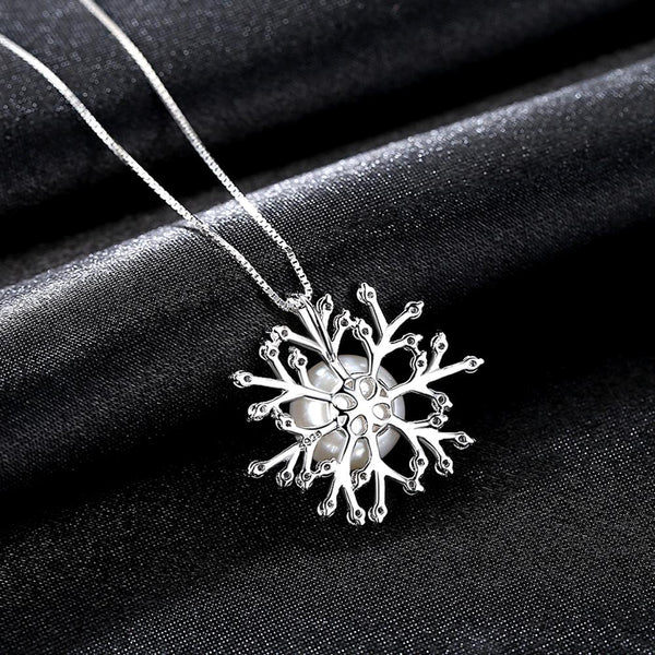 Sterling Silver Pearl Pendant with Chain - Enumu