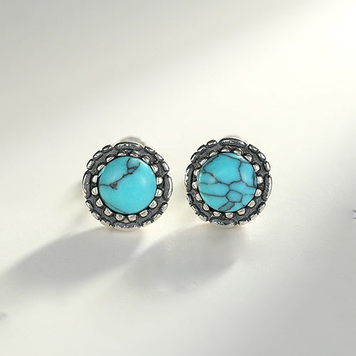 Sterling Silver Turquoise Studs - Enumu