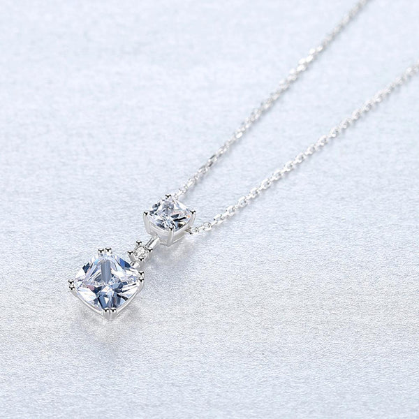 Pure 92.5 Sterling Silver Zircon Pendant with Chain - Enumu