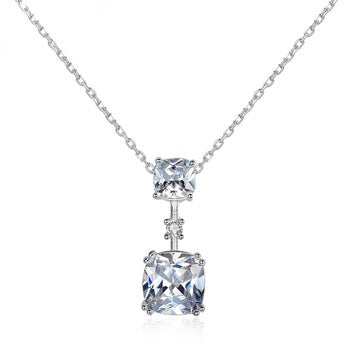 Pure 92.5 Sterling Silver Zircon Pendant with Chain - Enumu