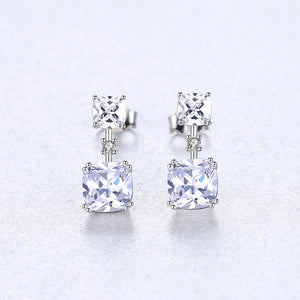 Pure 92.5 Sterling Silver Zircon Dangle Earrings - Enumu