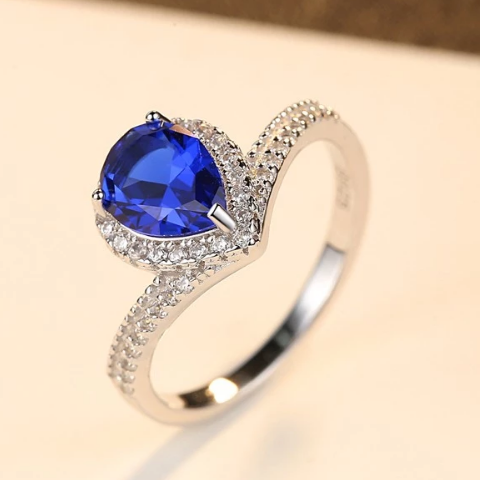 Blue Sapphire Ring - Oval 69.35 Ct. - Platinum 950 #J2565