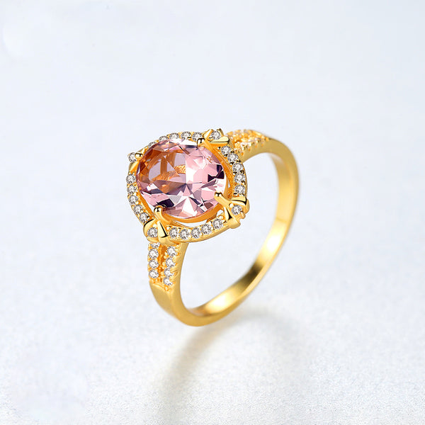 Sterling Silver Morganite Ring - Enumu