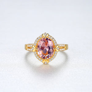 Sterling Silver Morganite Ring - Enumu