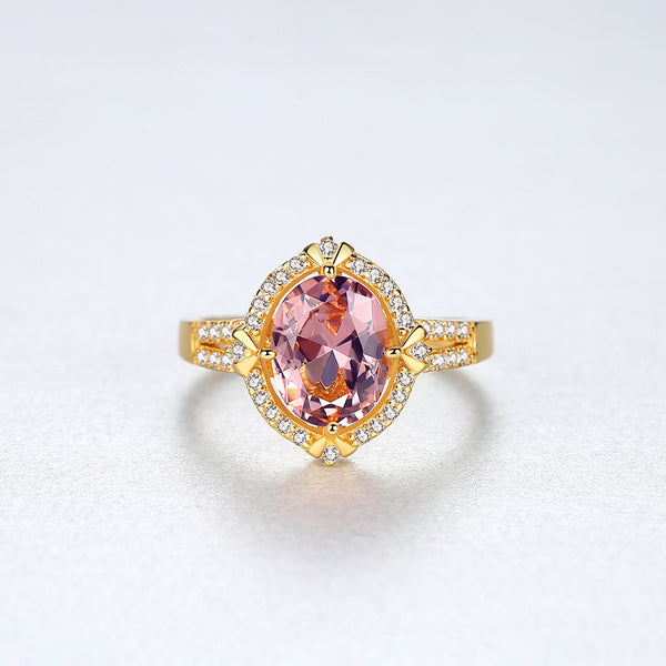 Sterling Silver Morganite Ring - Enumu