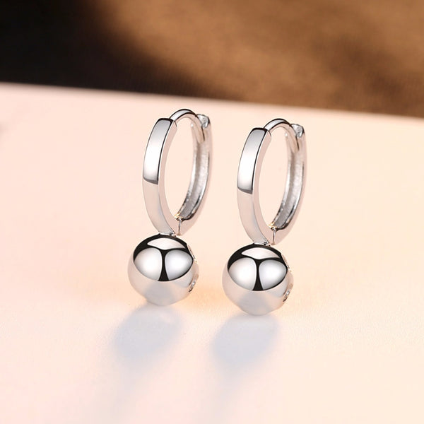 Pure 92.5 Sterling Silver Moon Drop Hoops - Enumu