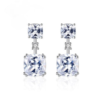 Pure 92.5 Sterling Silver Zircon Dangle Earrings - Enumu