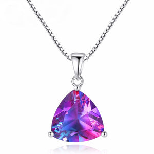 Sterling Silver Rainbow Fire Mystic Topaz Necklace - Enumu