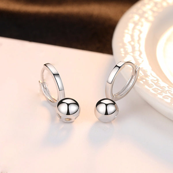 Pure 92.5 Sterling Silver Moon Drop Hoops - Enumu