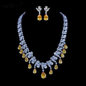 Yellow Citrine Necklace set - Enumu