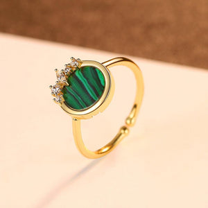 YGP Pure 92.5 Sterling Silver Malachite Ring - Enumu