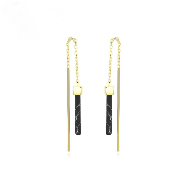 92.5 Sterling Silver Dangle Earrings - Enumu