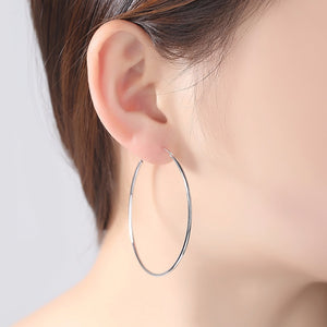 Pure 92.5 Sterling Silver Huge Hoops - Enumu