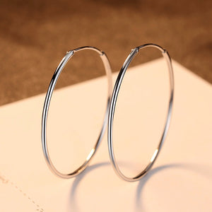 Pure 92.5 Sterling Silver Huge Hoops - Enumu