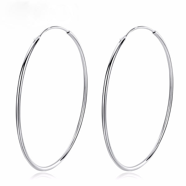 Pure 92.5 Sterling Silver Huge Hoops - Enumu