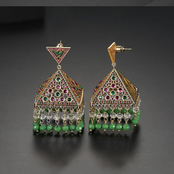 Multi Color Big Tassel Jhumkas / Jhumkis - Enumu