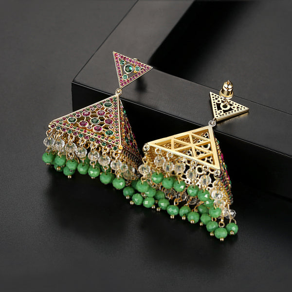 Multi Color Big Tassel Jhumkas / Jhumkis - Enumu