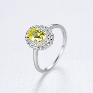 92.5 Sterling Silver Citrine Ring - Enumu