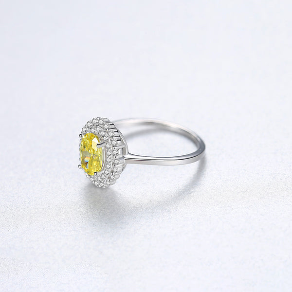 92.5 Sterling Silver Citrine Ring - Enumu