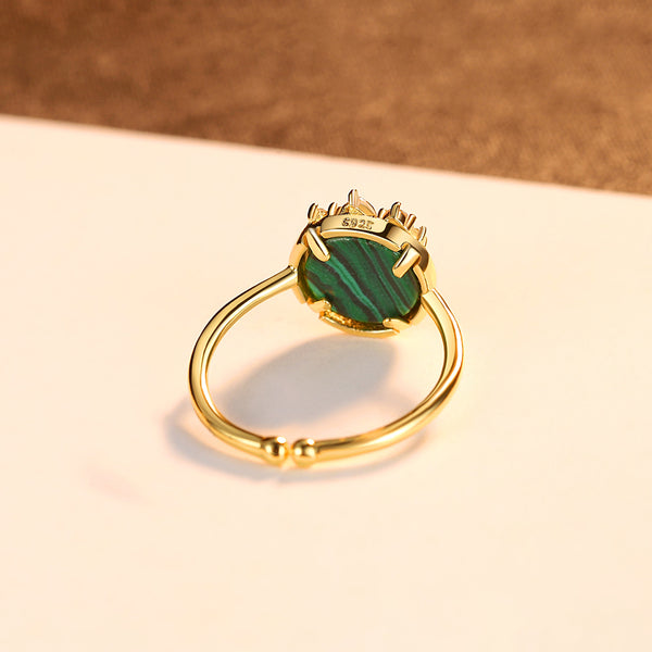 YGP Pure 92.5 Sterling Silver Malachite Ring - Enumu